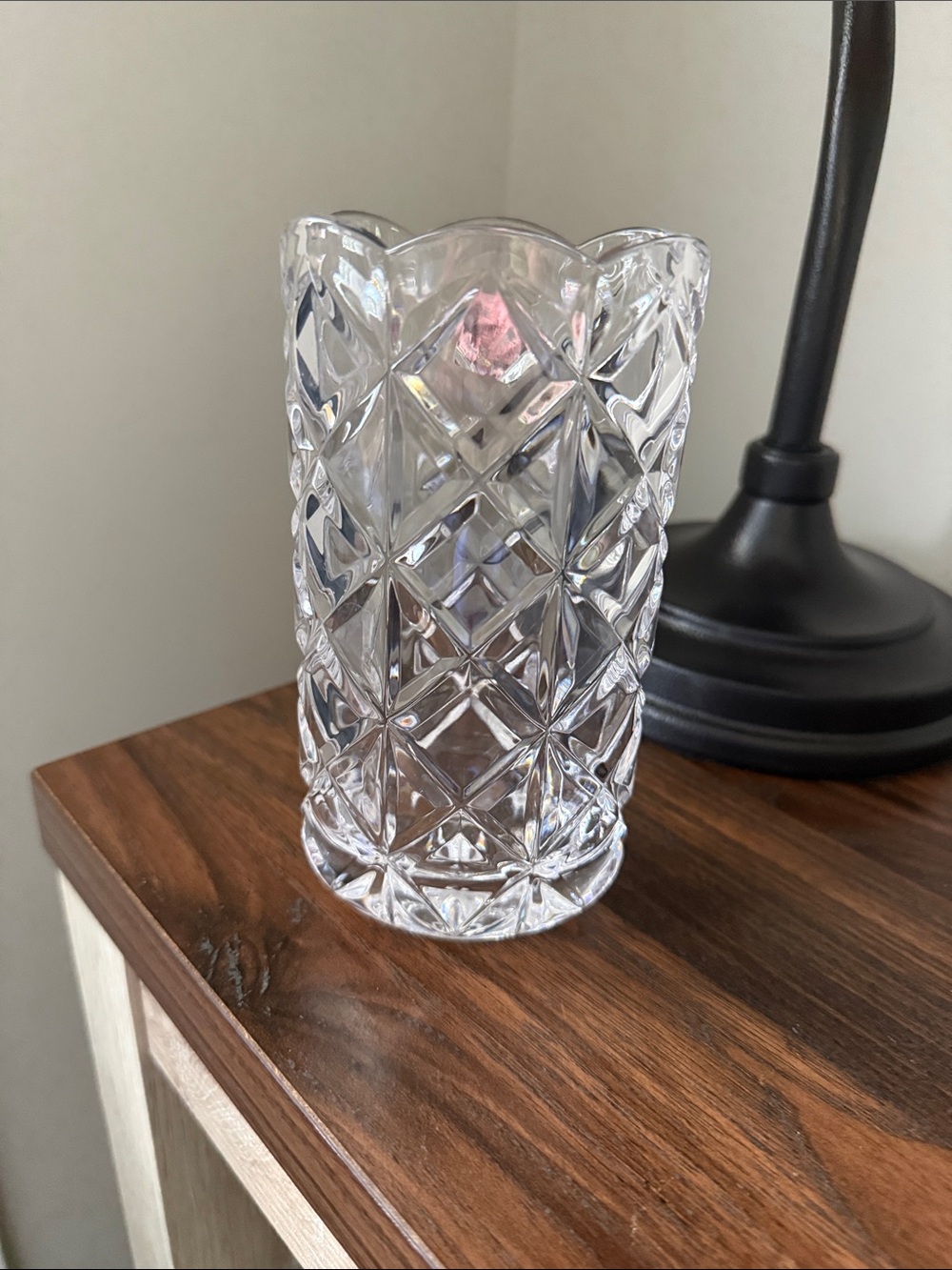 Marquis by Waterford Crystal 6” Vase Scalloped Rim Austria EUC